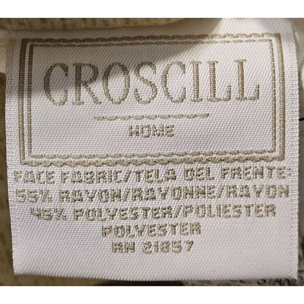 Croscill Home Yellow Floral  Damask Pillow Sham Pillowcase Standard Size